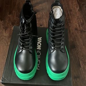 Black & Green Boots 💚